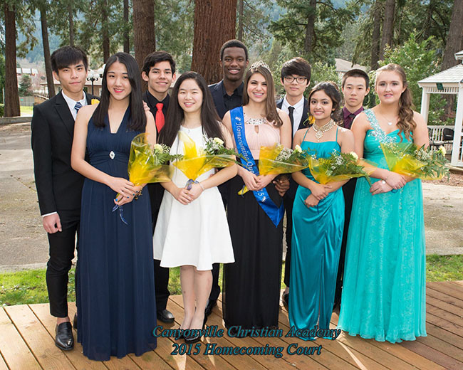 Canyonville Christian Academy's, Homecoming 2015, Homecoming Court 2015, international students, homecoming 2015