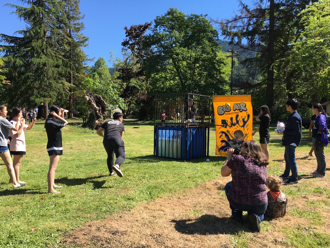 christian boarding school, summer party fun, has dunk tank , on east campus