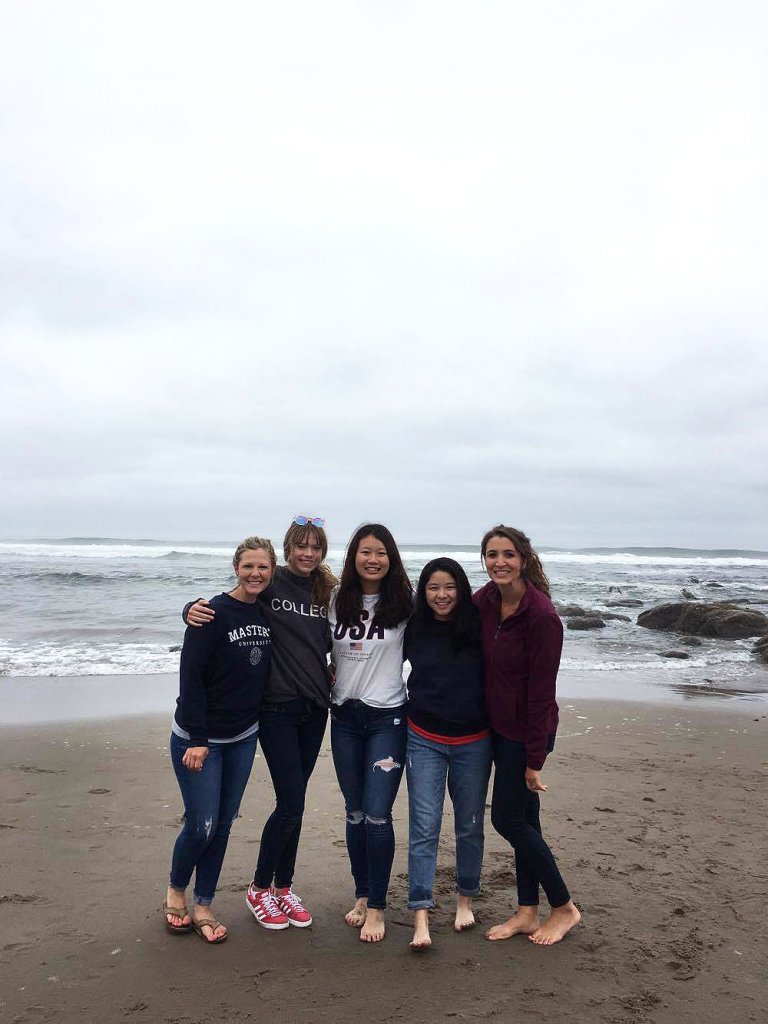Hinn Hall student leaders and deans at the Oregon coast