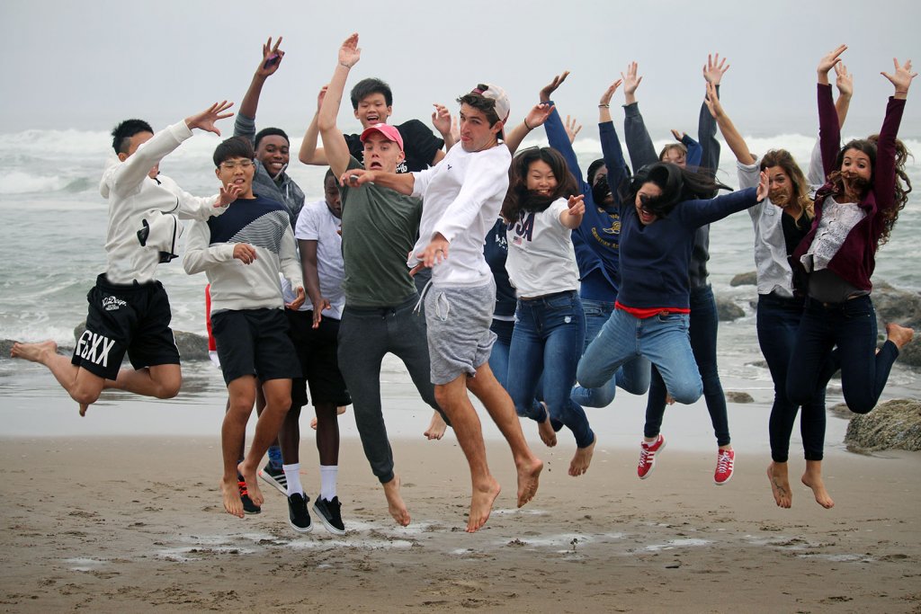 Student Leaders at West Coast Beach, Mentors, leadership training,