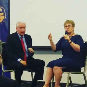 top College preparatory boarding school president, Doug Wead, and Deputy Admissions Director Olga Kovalova, talk in Eastern Europe to hundreds of interested people