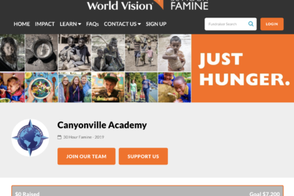 Christian boarding school, Canyonville Academy, students take part of 30 hour famine to help children.