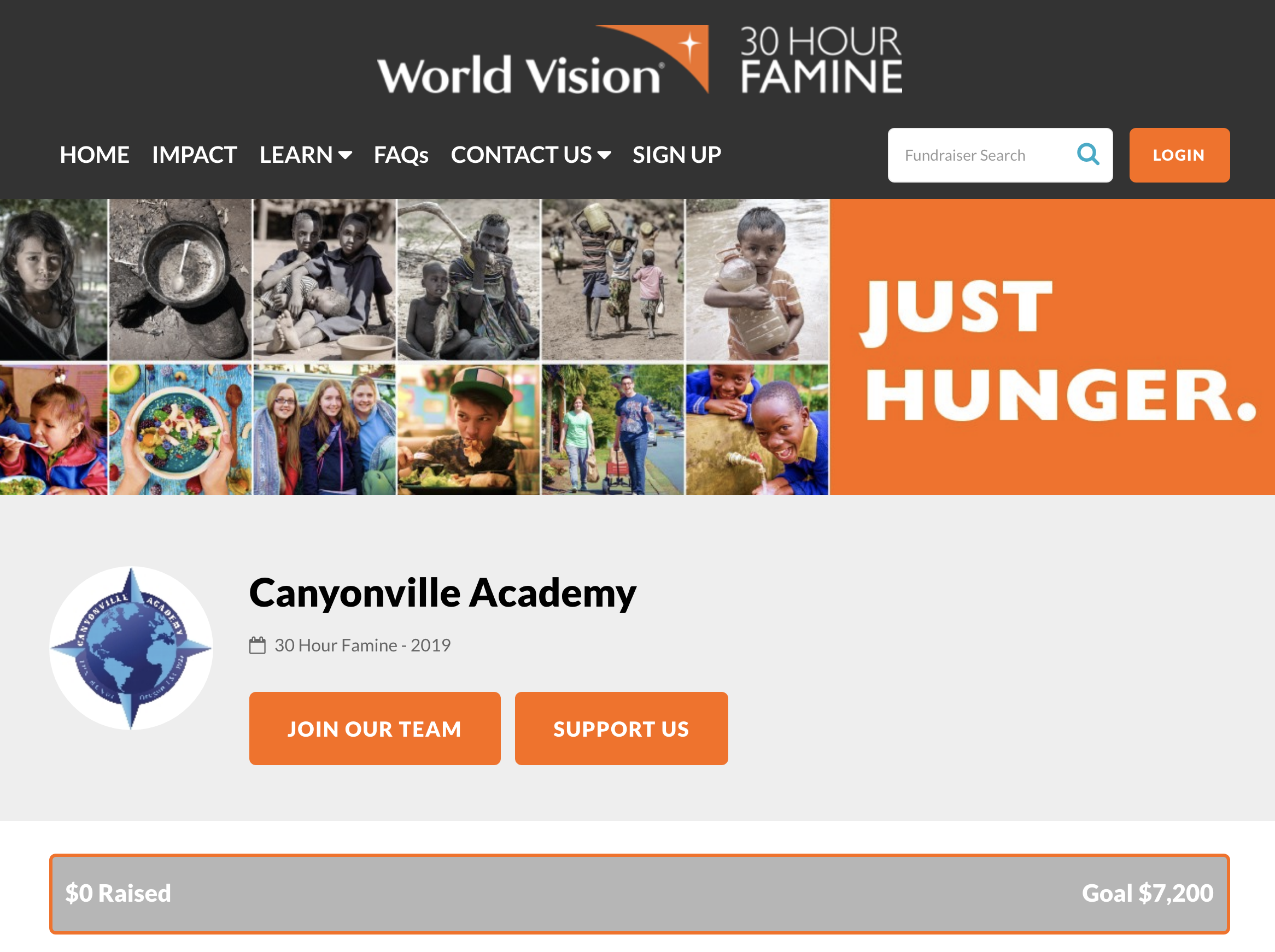 Christian boarding school, Canyonville Academy, students take part of 30 hour famine to help children.