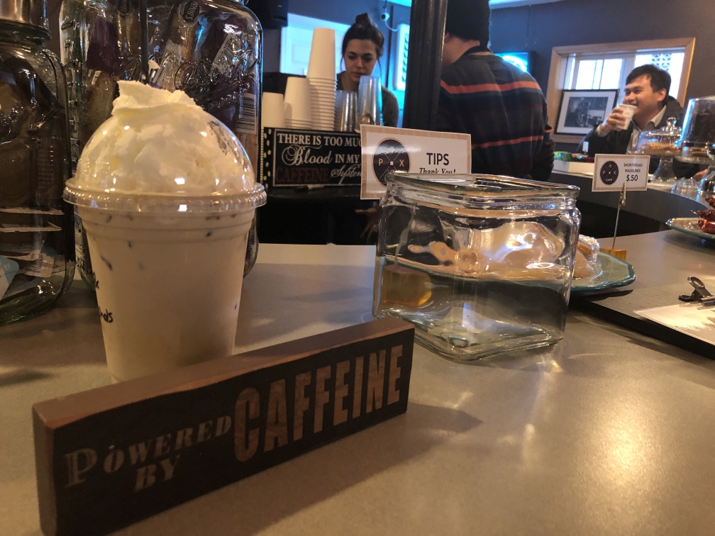 PX Cafe at Canyonville Academy, a College Preparatory Boarding School now boasts of iced coffees, here in the student center